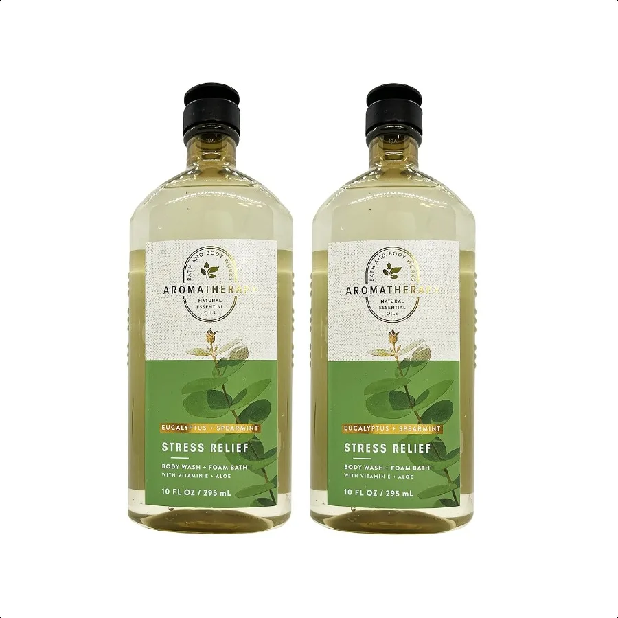 

Bath and Body Works 2 Pack Aromatherapy Str Relief Eucalyptus Spearmint Shower Gel. 10 Oz.