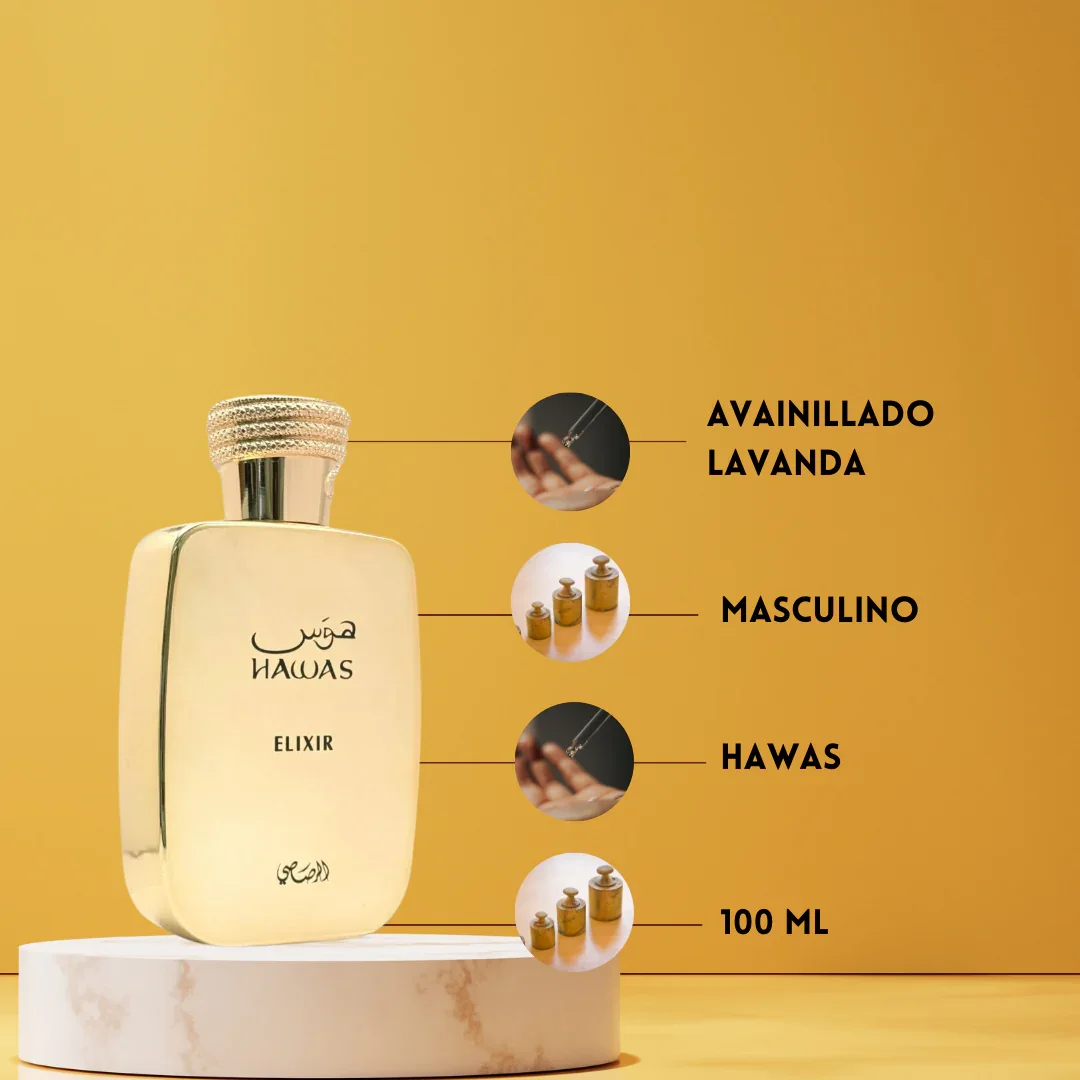 Arabian perfume hawas elixir rasasi – irresistible sweetness with masculine freshness 100 ml