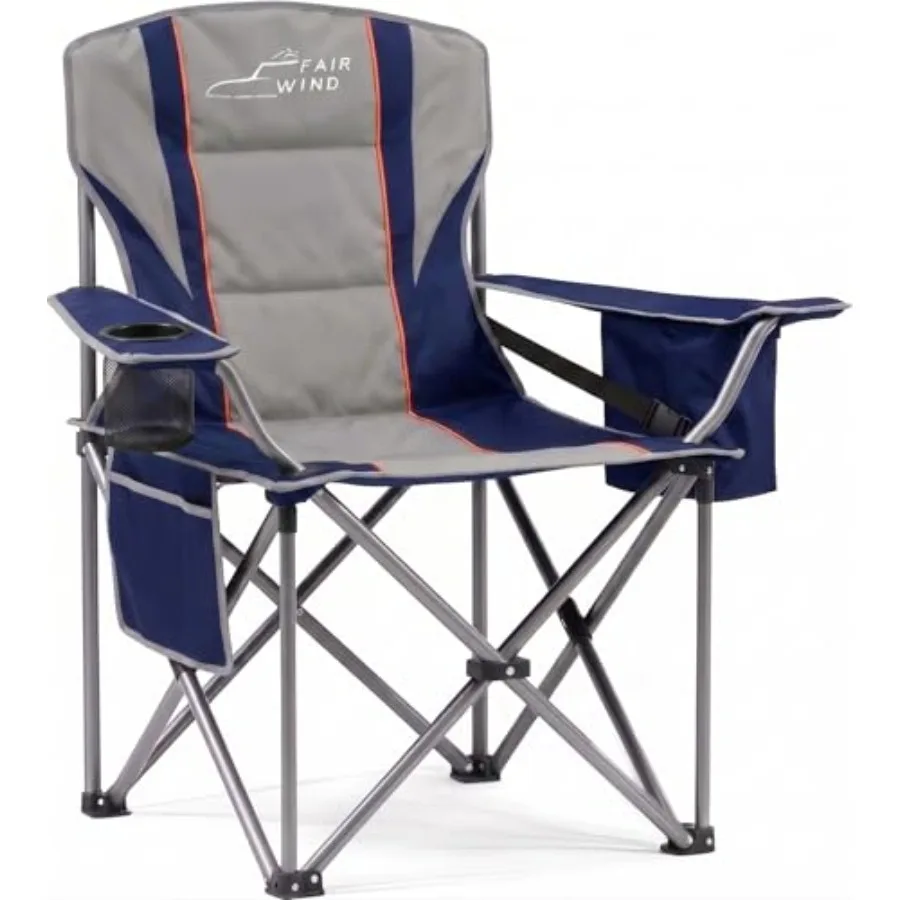 

Padded Camping Chair 500LBS Capacity Heavy Duty Oversized Folding Chair for Heavy People Portable Lawn Chair with Adjustable Lu