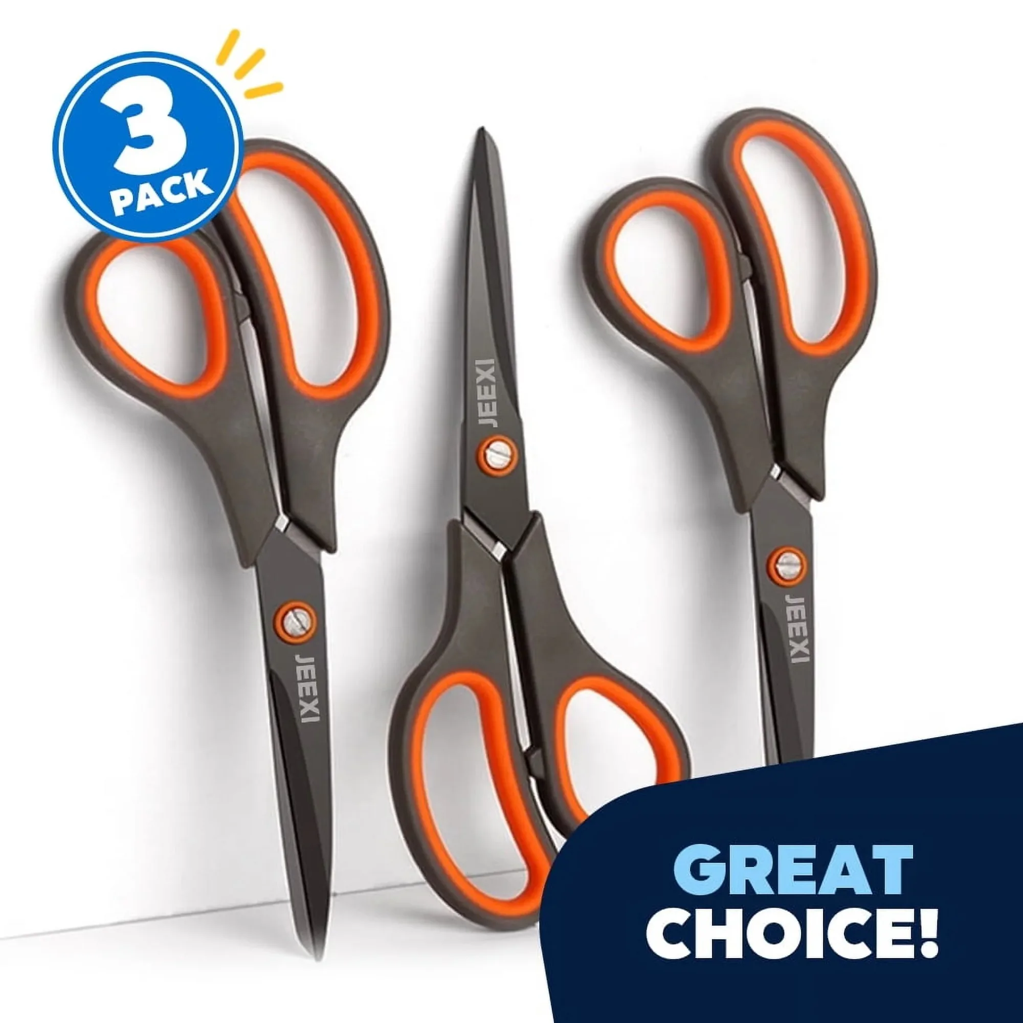 

Titanium Non-Stick Multipurpose Scissors, Extra Sharp Stainless Steel Blades, Soft Grip Handle, Heavy Duty for Office, Craft,