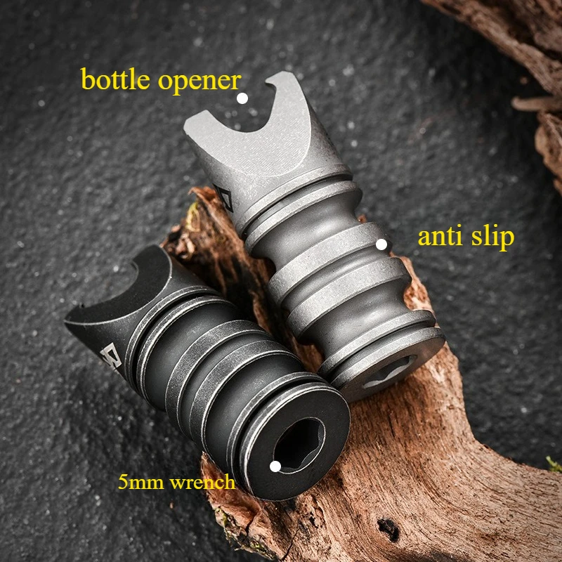 Titanium Alloy Multifunctional Knife Bead, Bottle Opener & Hex Wrench, Personalized Hard‑Core Pocket Knife Charm Accessory
