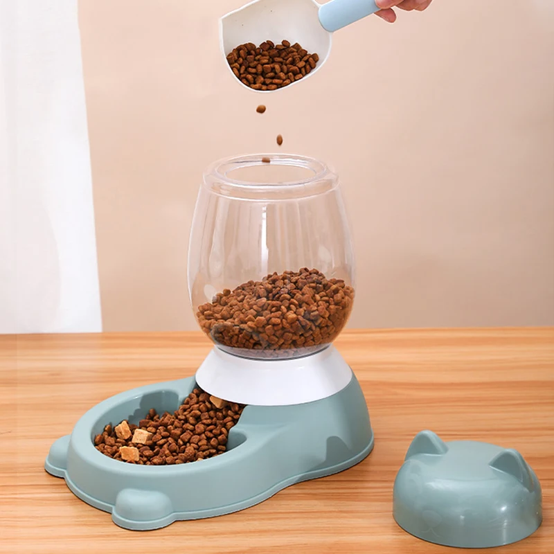 HOOPET 2022 New Cat Bowl 3 Colors Pet Automatic Feeder Dog Drinking Bowl Dispenser for Puppy Cat Food Water Bowl Pet Accessaries