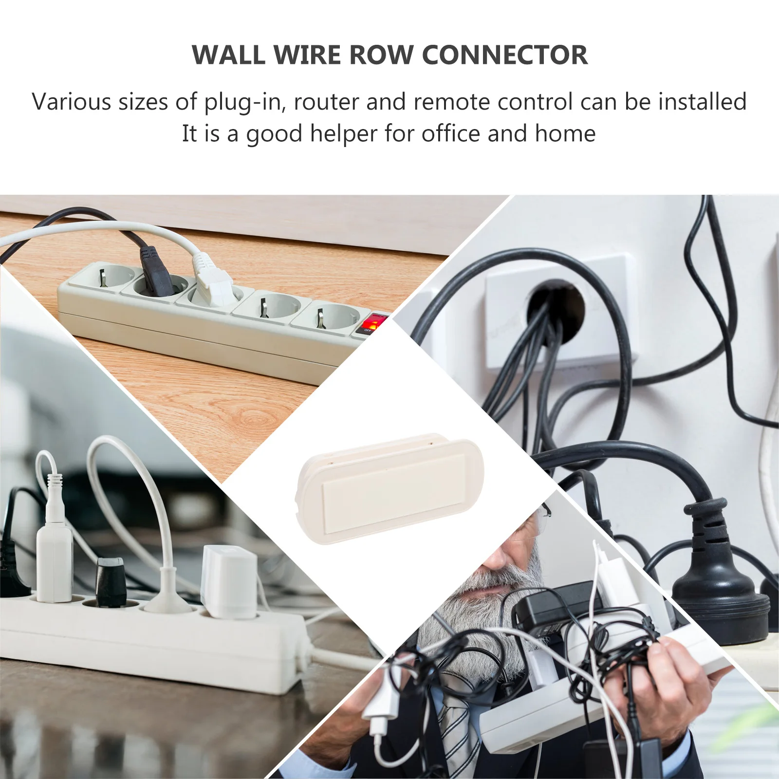 

Nail-Free Socket Strip Holder ABS Sturdy Durable Exquisite Craftsmanship Double-Sided Adhesive Wire Winding Function