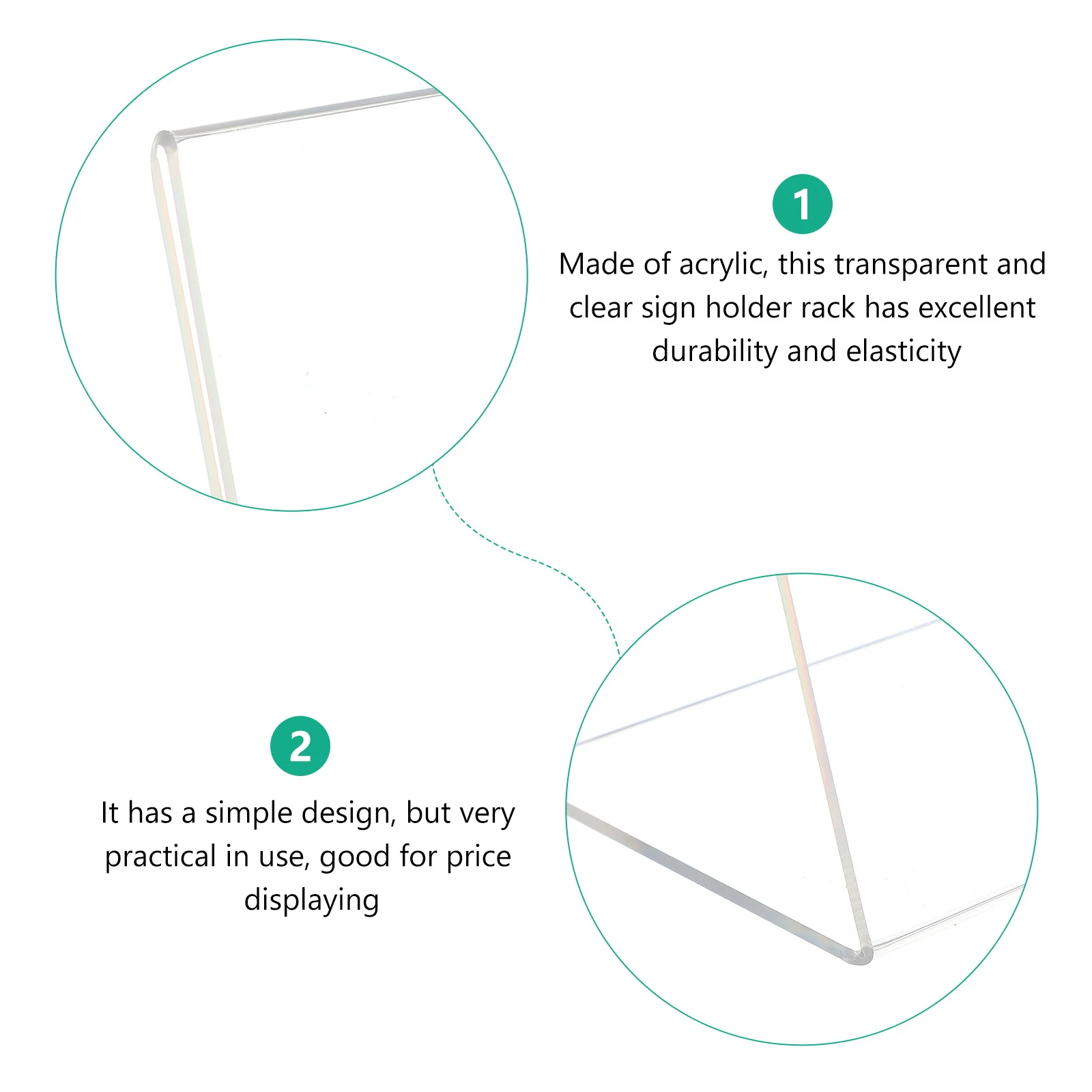 

6pcs Acrylic Desk Sign Holder L Shape Display Stand For Price Tag Menu Retail Label Slanted Clear Acrylic Sign Holders