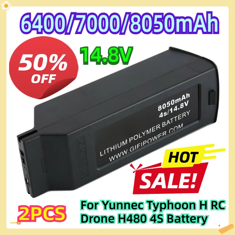 

For Yunnec Typhoon H RC Drone H480 4S Battery 6400Mah/7000mah/8050mAh 2pcs