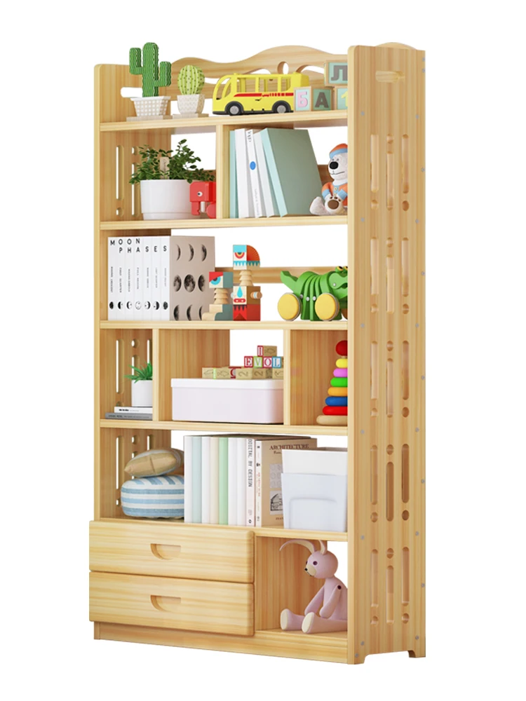 

Bookshelf Shelf Floor-to-ceiling simple solid wood bookcase Multi-layer space saving