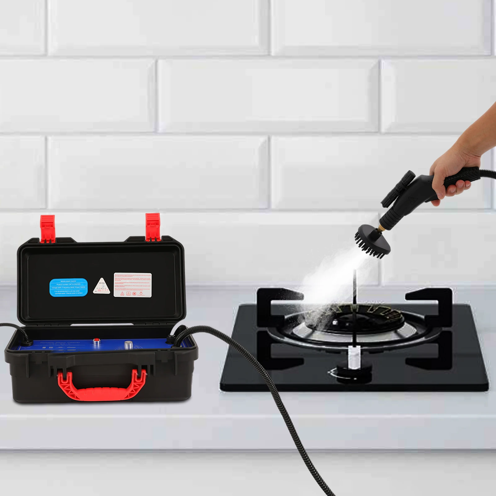 

Steam Cleaning Machine with Multiple Brushes, Powerful Cleaning Effect 6-Gear Adjustable for Cleaning Grease Stain Dust Dirt