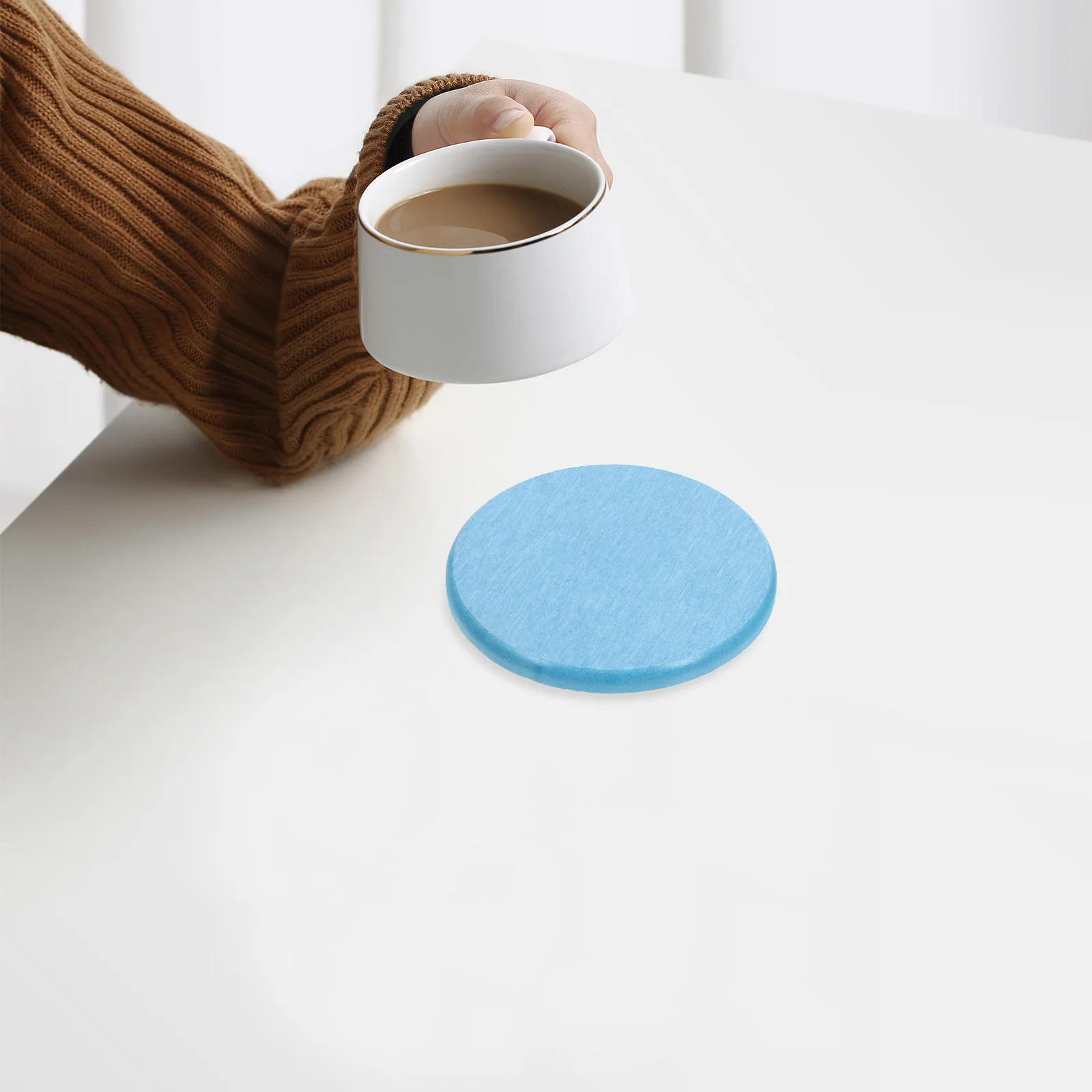 

4Pcs Elegant Diatomite Coasters Decorative Absorbent Coasters Water Absorbing Mats for Dining Table