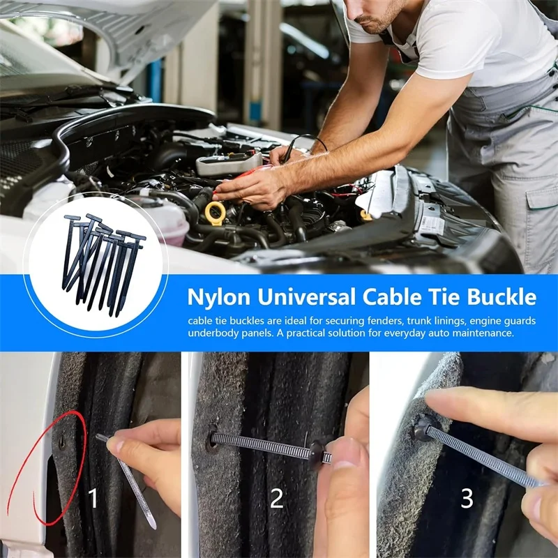 Boucle universelle d'attache de câble en Nylon, support d'attaches à fermeture éclair en Nylon autobloquant robuste, outil d'attache de câble en plastique polyvalent