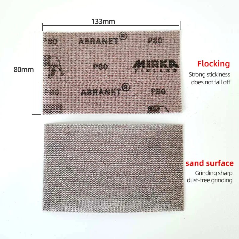 50PC 80/133mm  Mirka Abranet  Sanding Putty CoarseRectangular Sandpaper Grinding Mesh Screen for Automotive Car Abrasive Paper