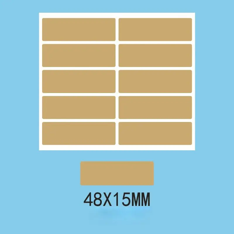 100 stks/pak Rechthoekige krasstickers Etiketten, 1,9 x 0,6 inch
