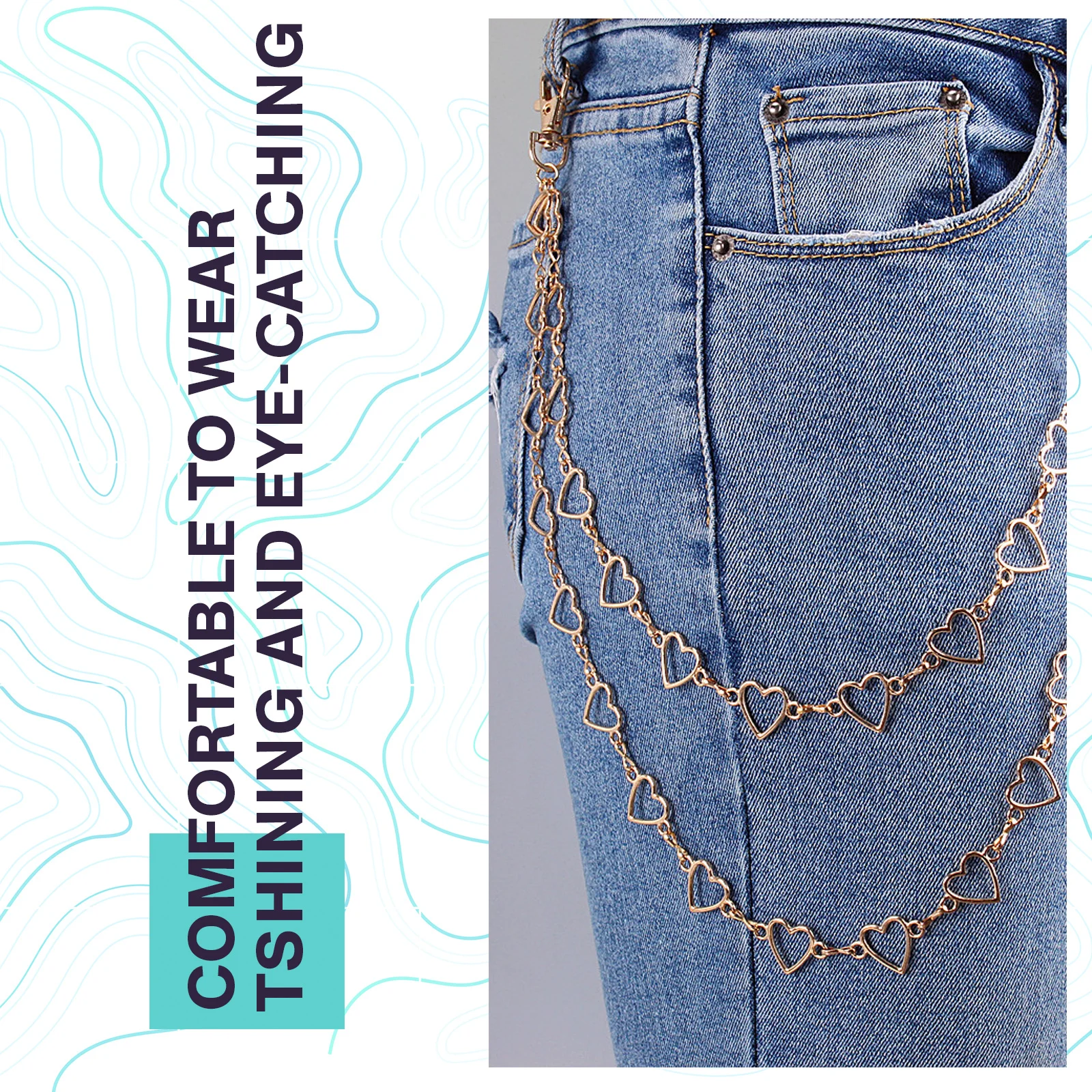 

Trousers Chain Hollow Pants Chain Alloy Chain Pendant Multilayer Body Chain