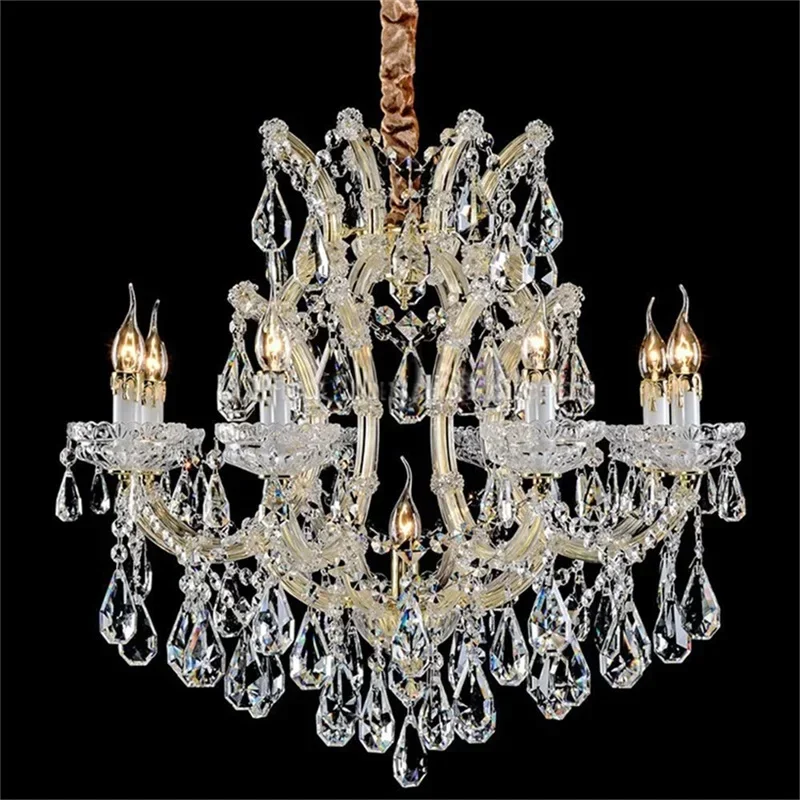 ELARA European Style Chandelier Lamp Luxury LED Candle Pendant Lighting  Fixtures for Home Decoration Villa Hall