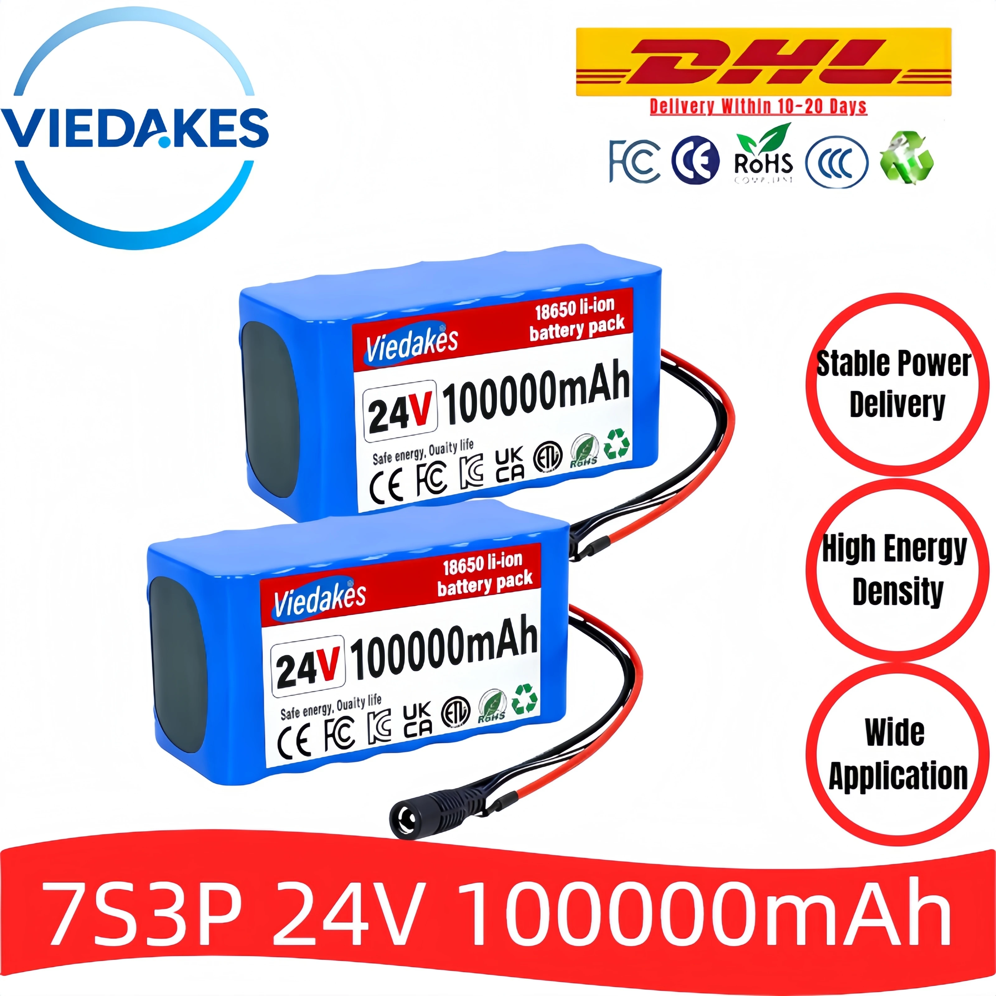 

Say goodbye to frequent charging! 7S3P 24V100Ah large capacity household backup battery pack, solving power consumption problems