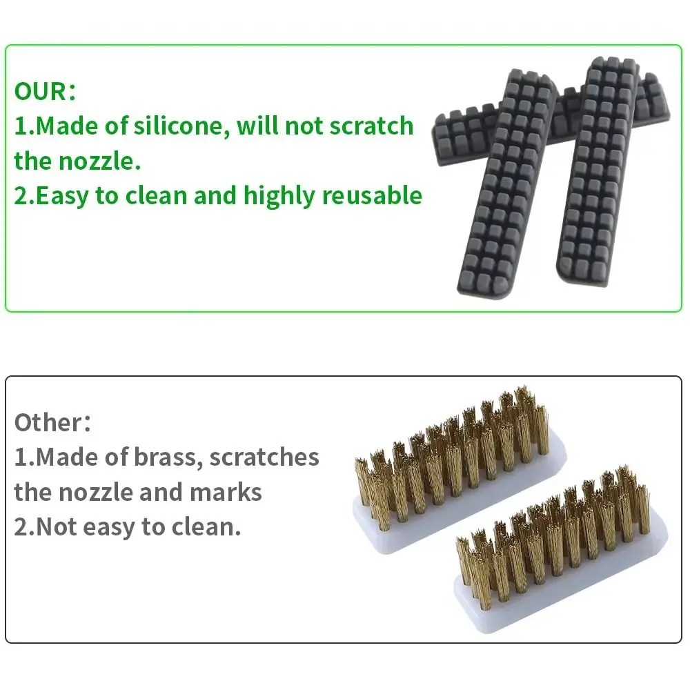 6Pcs Labor a1/A1 3D Drucker Düse Pinsel Mini Wischer Hohe Temperatur Widerstand Düse Silikon Pinsel Ersatz für Bambu