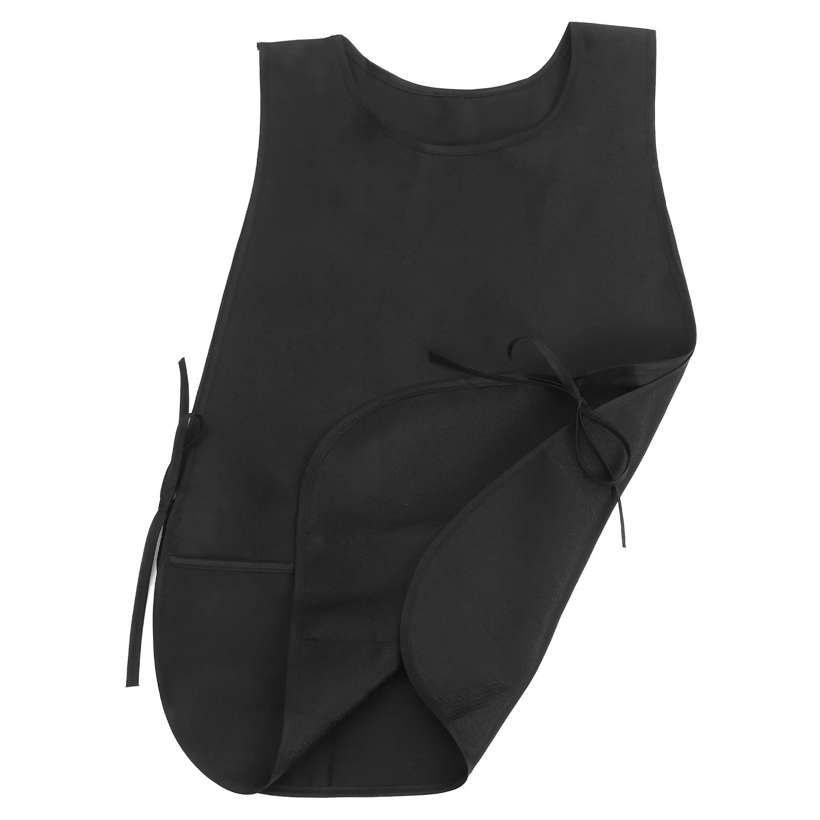 

Waterproof Apron for Adults Sturdy Polyester Kitchen Restaurant Cooking Black Straight Sleeve Easy Clean Oil Resistant
