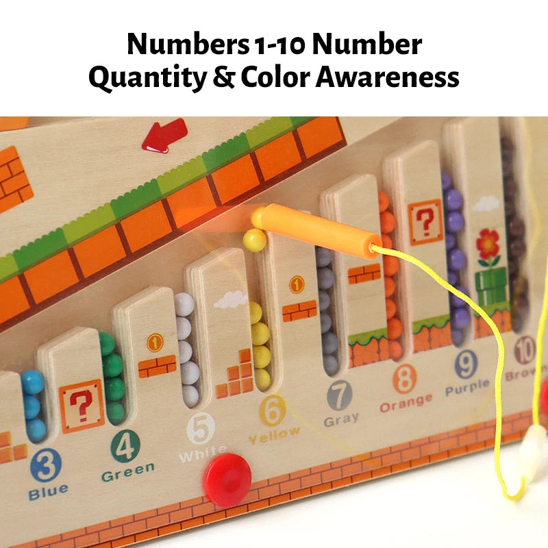 어린이 나무 자석 색상 및 숫자 미로 몬테소리 장난감, 유아 색상 매칭 장난감, 퍼즐 학습 교육 장난감 선물