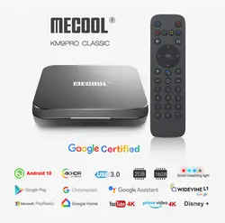 Mecool KM9 Pro Classic z certyfikatem Google Amlogic S905X2 Android 10.0 2G 16G 4K HDR prefiks TV Box z androidem sterowania głosowego