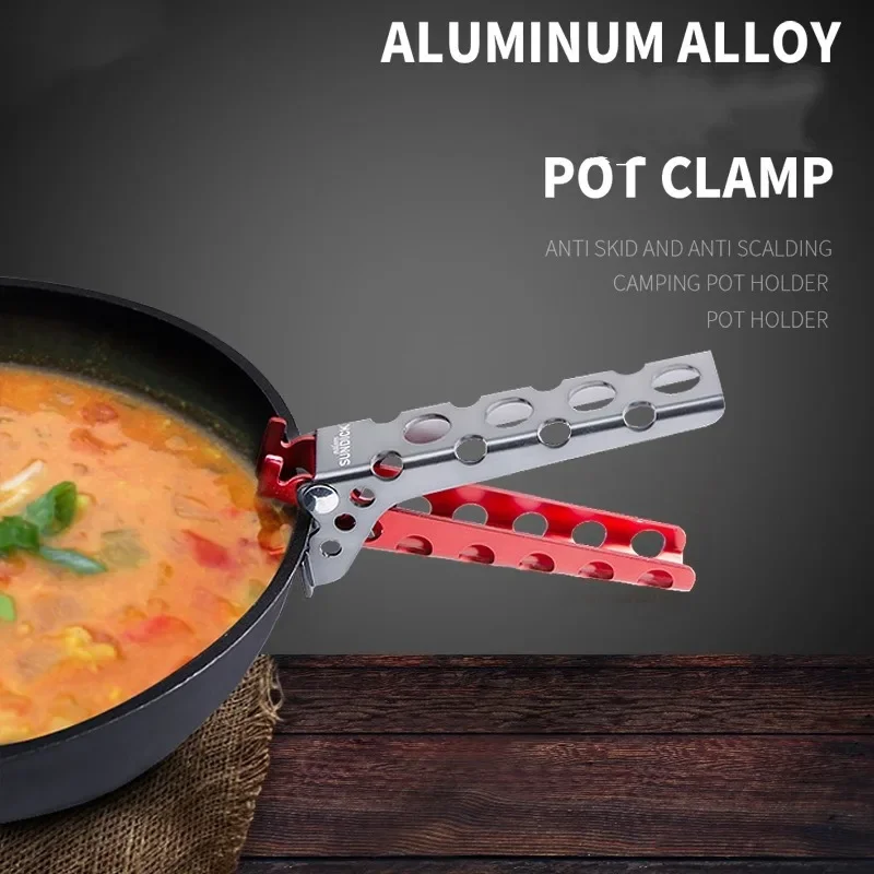 

Aluminum Pot Clamp Pan Handler Pot Lifter Cooking Gripper Pot Anti-Hot Clip Holder Clamp Camping Cookware Dish Holder