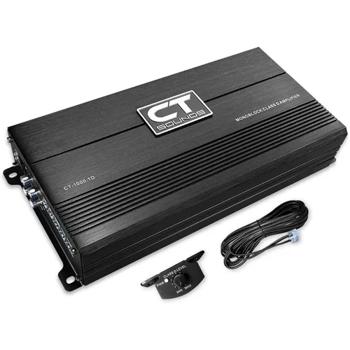 CT-1000.1D Amplificador monobloque de audio para automóvil compacto Clase D, 1000 vatios RMS