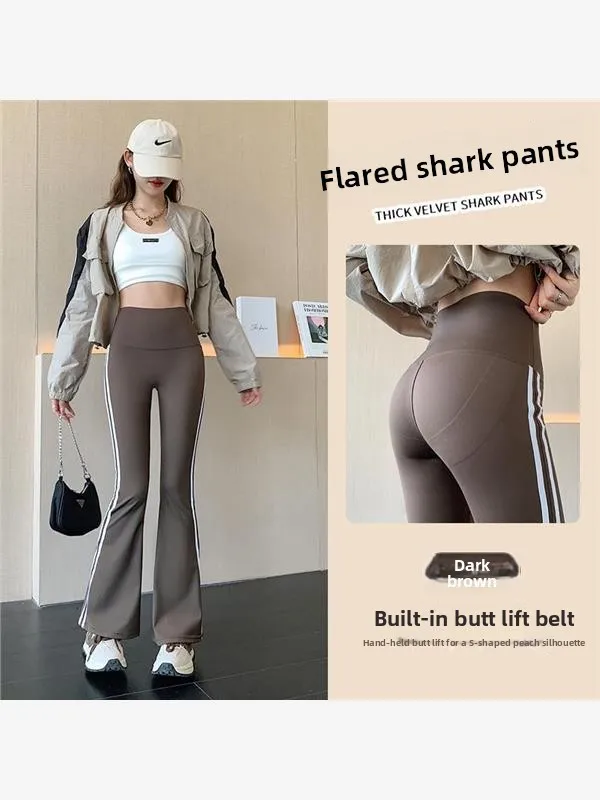 ハイウエストワイドレッグパンツヨガフィットスリムアーチスキンパンツ女性のアウターウェア夏のおなかコントロールタイトベースレイヤー