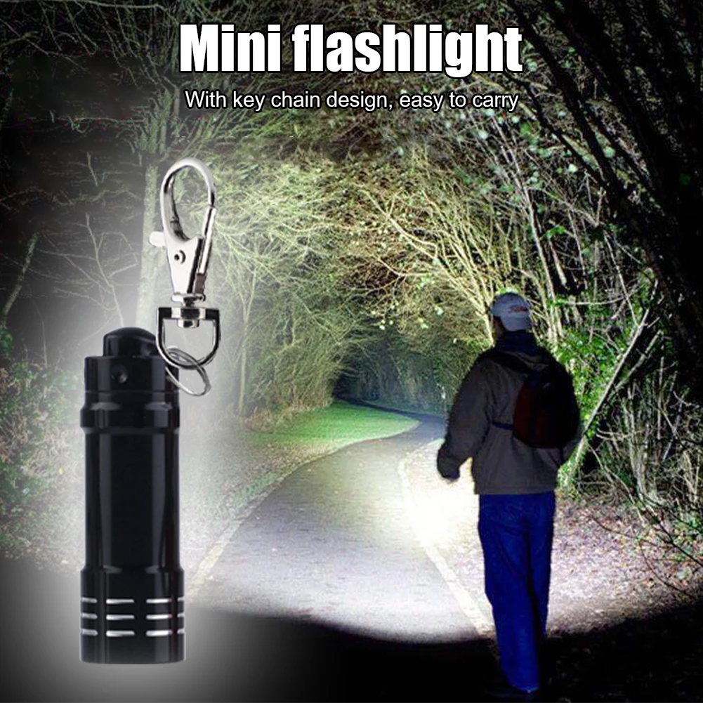 Camping Mini Torch Aluminum Pocket Keychain Hiking 3 LED Light Flashlight Lamp Outdoor Car Maintenance Ornaments