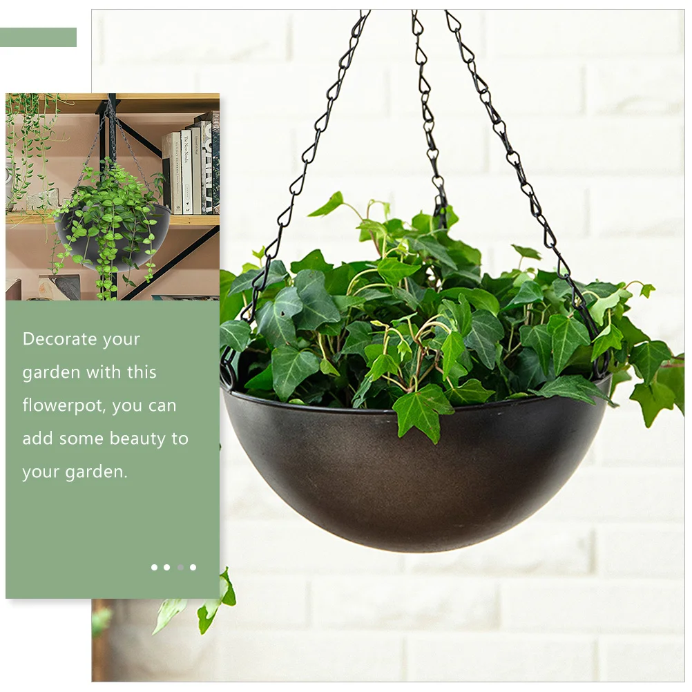 

Hanging Flower Iron Planter Black Metal Durable Garden Planting Container Decor Balcony Plants Container Storage Basket