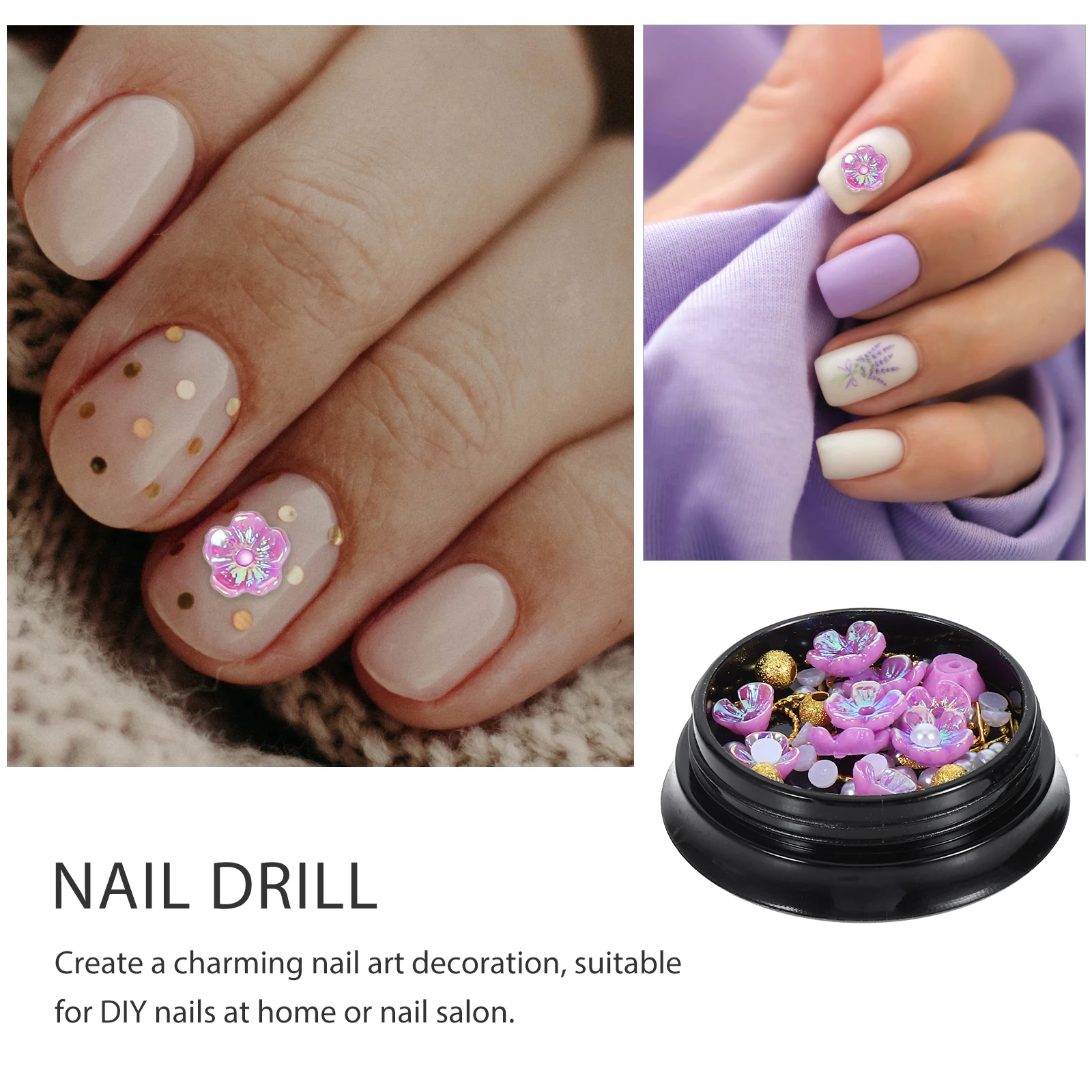 

Flower Charms Zinc Alloy Resin 3D Art Decorations Diy Nail Studs Supplies For Home Salon Decoration Nail Accessories