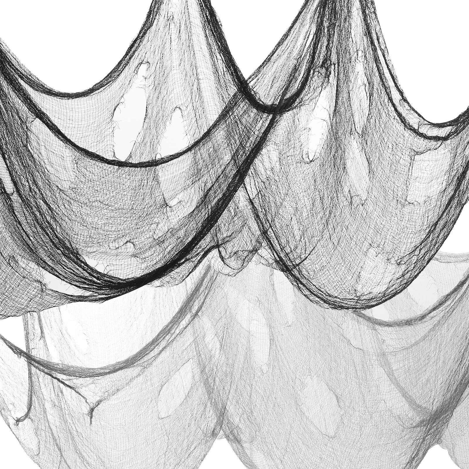 

2pcs Black Gauze Halloween Party Creepy Fabric Decor Supplies Spooky Cloth Scary AtmosphereHaunted House Decor Creepy Fabric