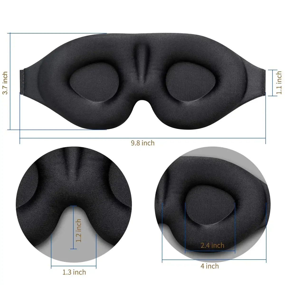 Eye Mask for Sleeping 3D Contoured Cup Blindfold Concave Molded Night Sleep Mask Block Out Light with Women Men маска для сна