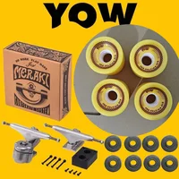 Genuine YOW Land Surf Skateboard Trucks Longboard Brackets with Wheels and Bearings Together Dish, Good Quality Level 3