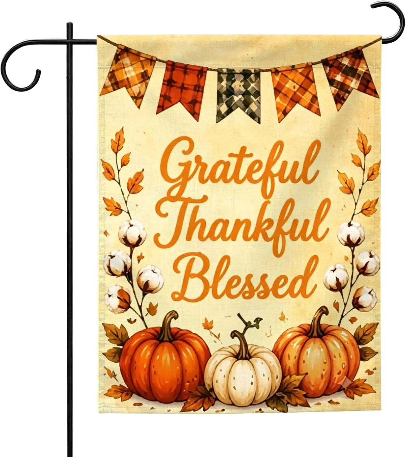 Thanksgiving Pumpkin Garden Flag 12×18 Inch Grateful Harvest Outdoor Flag yyi
