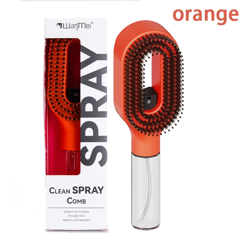 2-in-1 Spray Haarborstel, klitontwarrende hoofdmassageborstel met waternevelspray, antistatisch, gladmakend haarstylingtool voor thuis & op reis