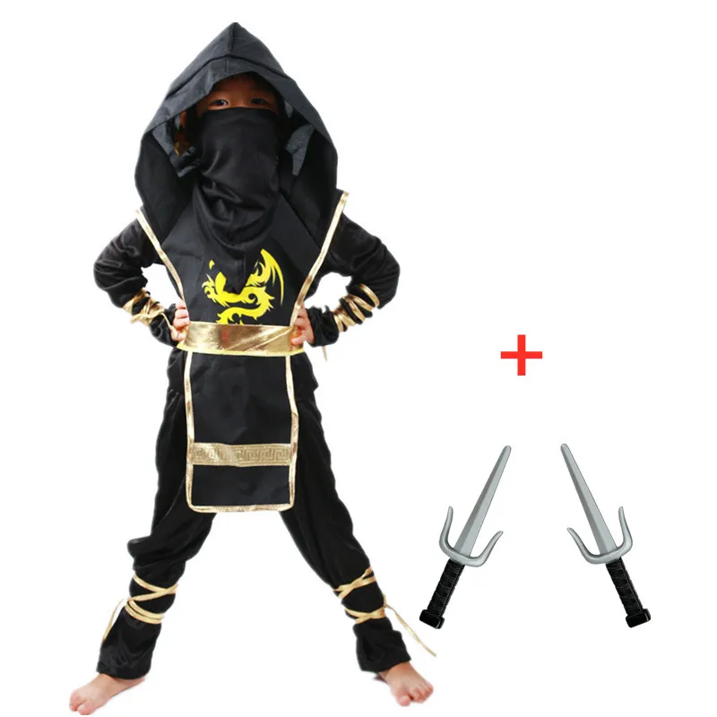 Ninja Samurai-kostuumset voor kinderen Halloween Cosplay met zwaadaccessoires Japanse krijgeroutfit Nieuwjaar Prestatiefeest