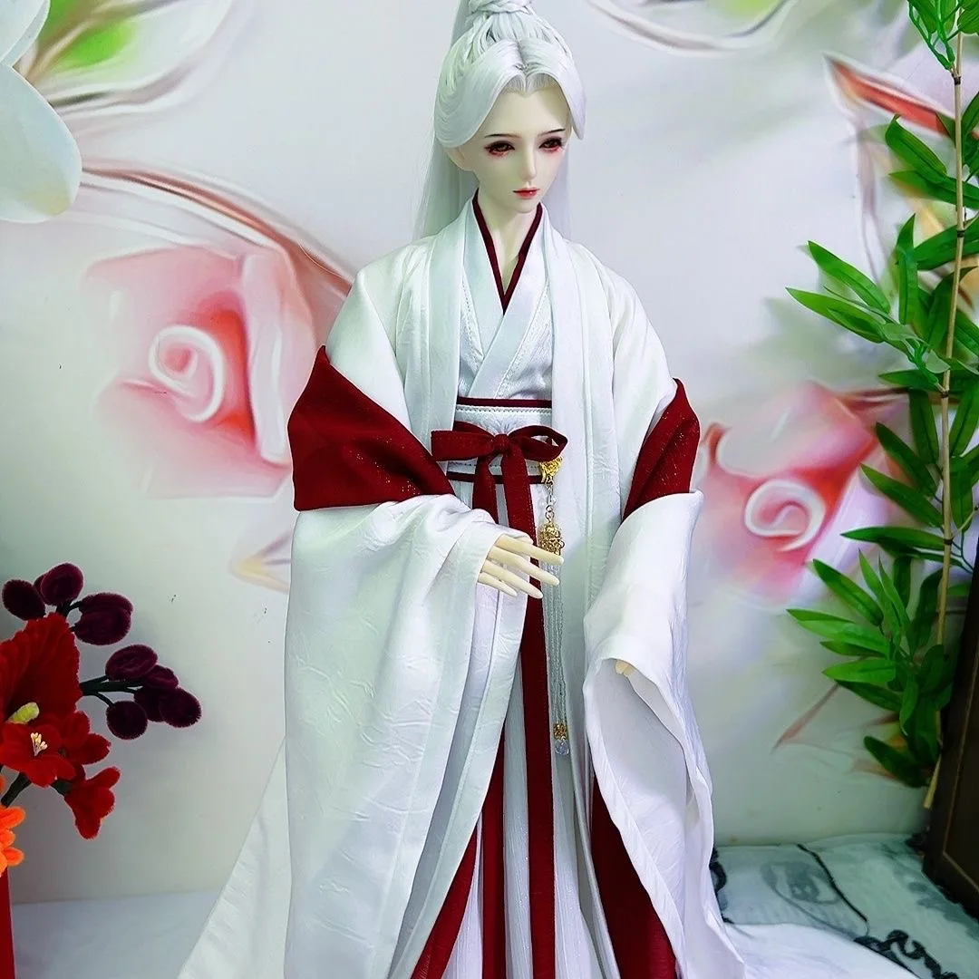 Vêtements de poupée oncle de couleur blanc-rouge Noble de Style ancien, jupe TD68CM Dragon-King70CM, robe BJD, livraison gratuite