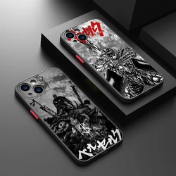 Cool Anime Berserk Phone Case For iPhone 15 14 13 12 11 8 7 Pro Max mini XS XR X Plus SE Frosted Translucent Cover