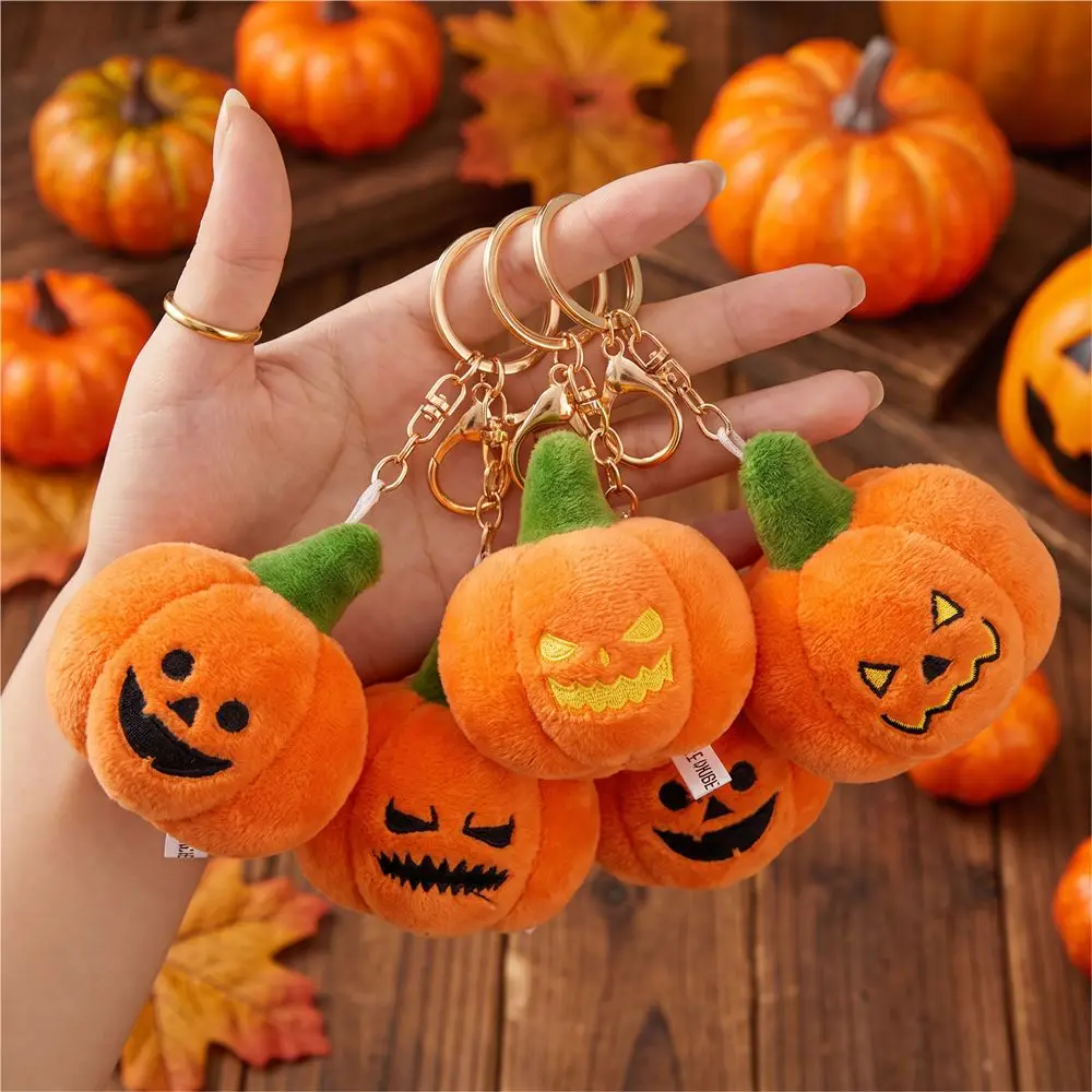 Lovely Cartoon Pumpkin Keychain host Hanging Keychain Cute Stuffed Backpack Charm Women