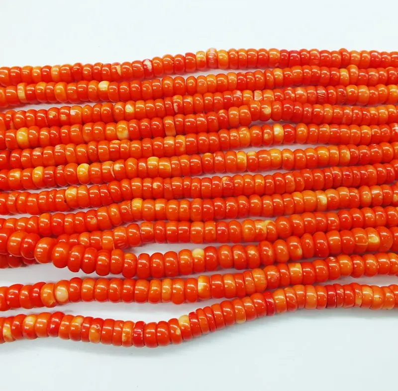 wholesale 2 shares 4X8MM   AAA  orange Coral Loose Beads  15 inch