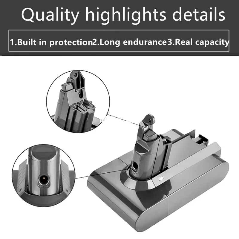 Мощный литий-ионный аккумулятор для пылесоса V6, 21,6 в, 12800 мАч, для DC58, DC59, DC61, DC62, DC72, DC74, 595, 650, 770, 880
