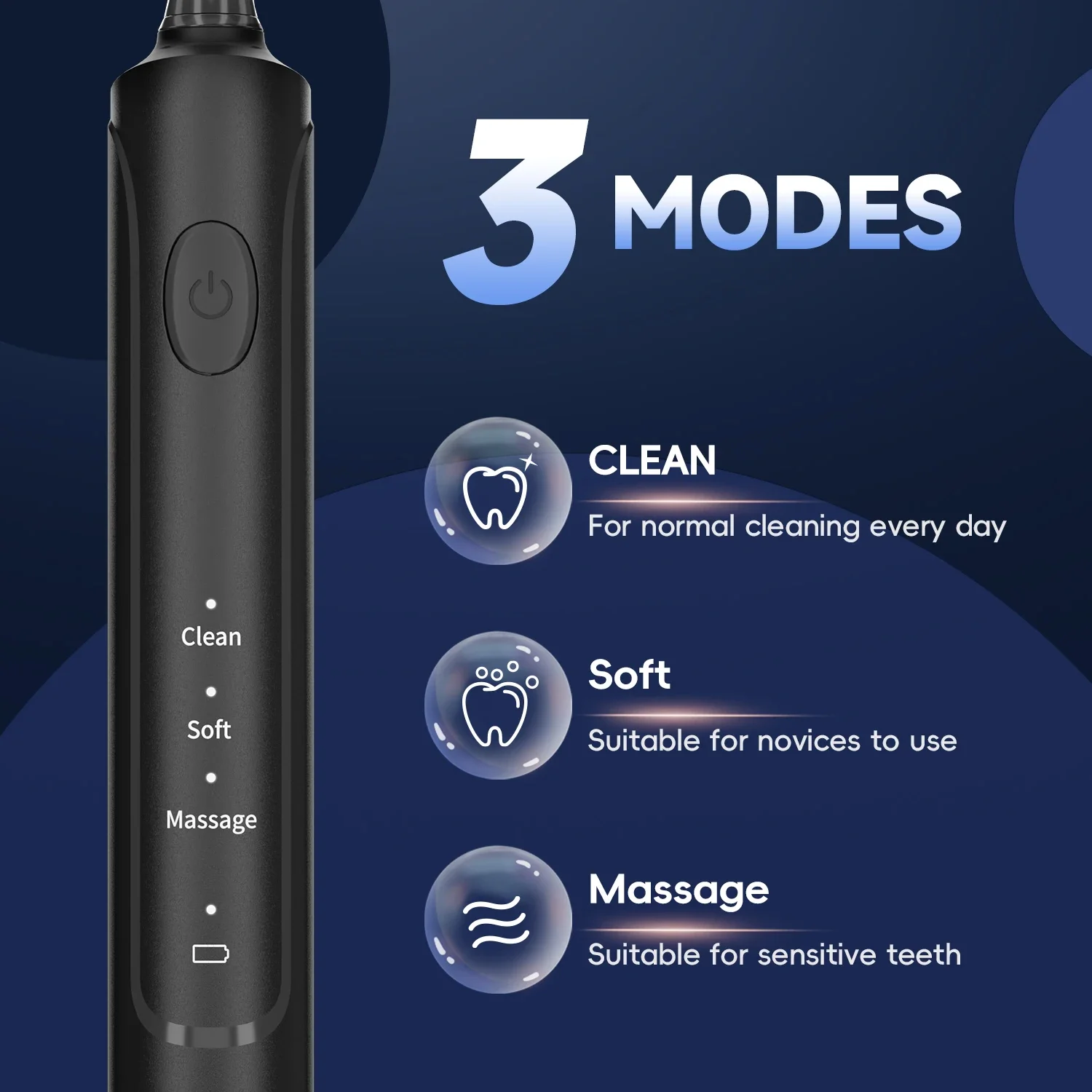 Mornwell Rotating Electric Toothbrush for Adult with 8 Brush Heads, 3 Modes Rechargeable Power Toothbrush 2 Min Timer T37(T2233)
