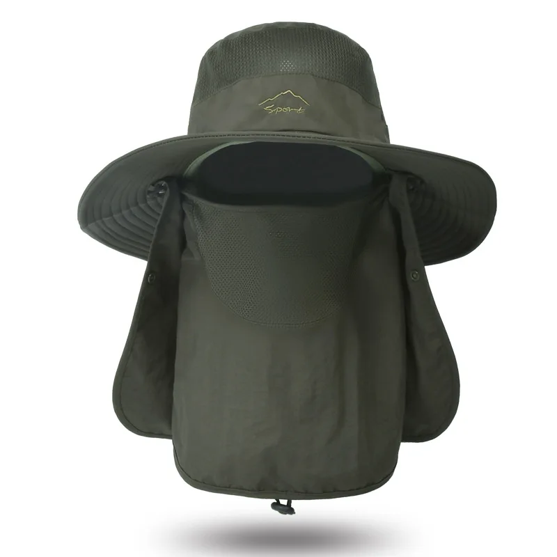 Multifunction Anti UV Sun Hat With Neck Flap Outdoor Bucket Hats For Women Men Outdoor Removable Quick Drying Fisherman Caps