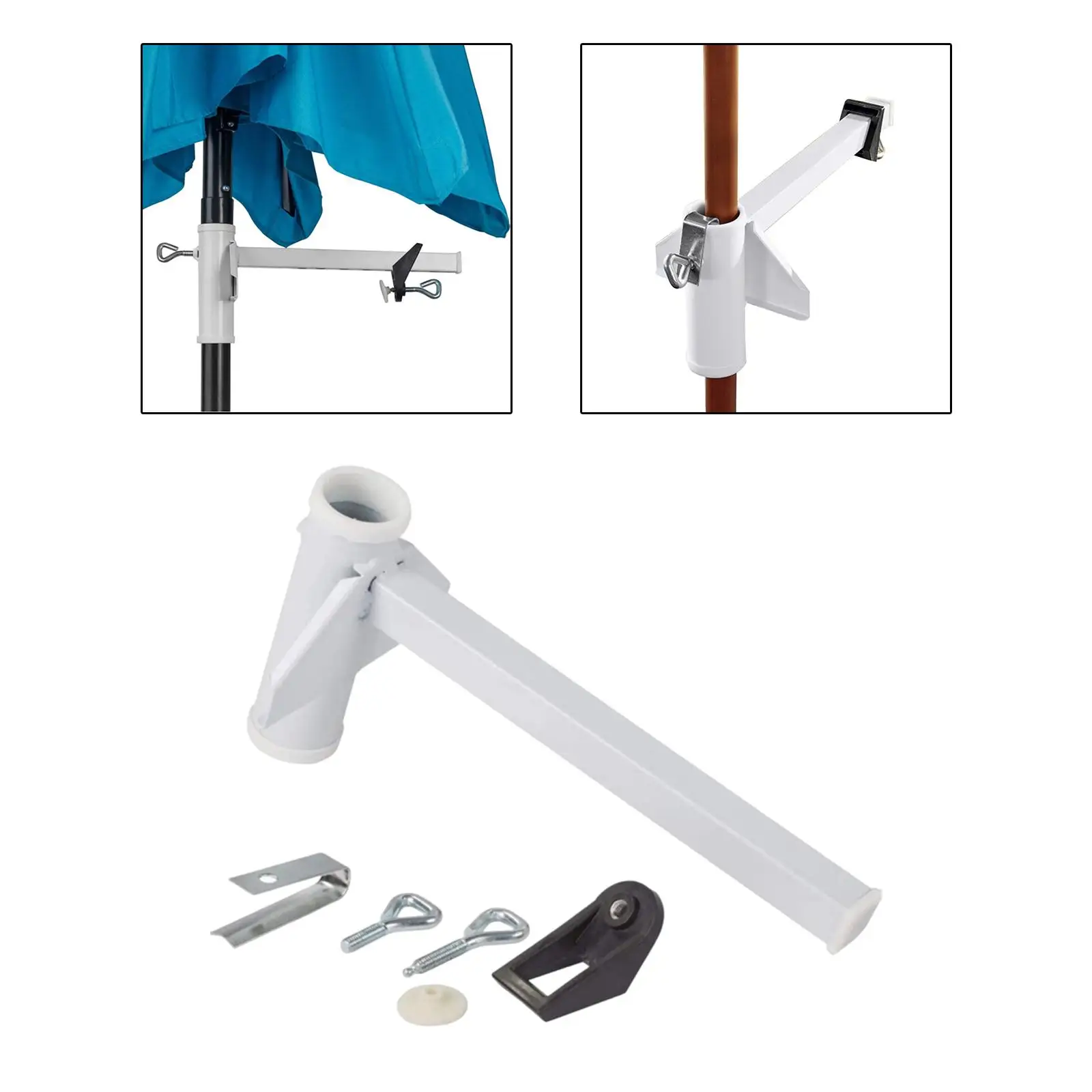 Parasol Holder Umbrella Clamp Adjustable Umbrella Accessories Mounting Bracket for Deck Railing