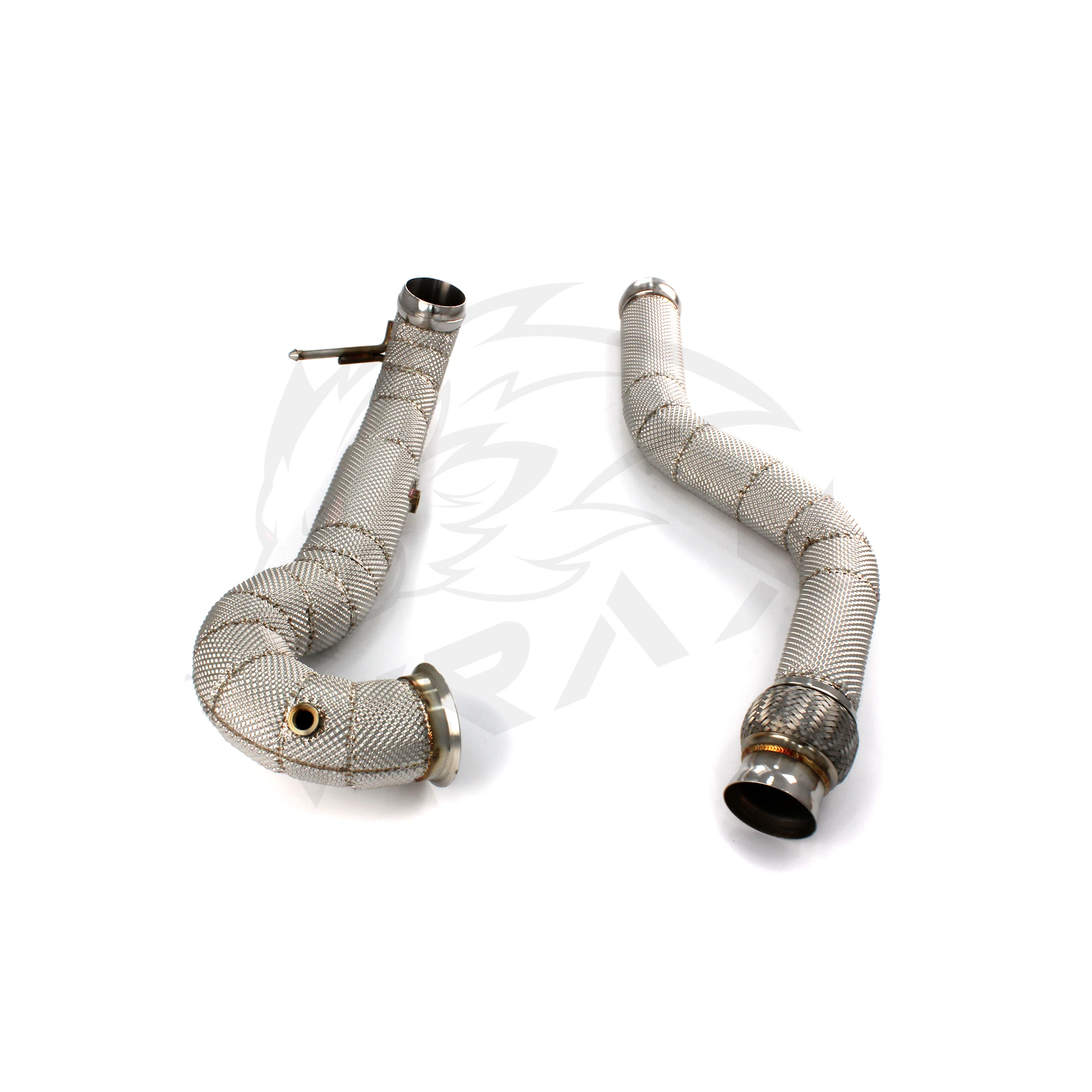 [WRAX Exhaust Custom product]  Turbo Catless Downpipe Exhaust for Mercedes-AMG A 45 4MATIC（Euro 5） Catalytics With Heat Shield