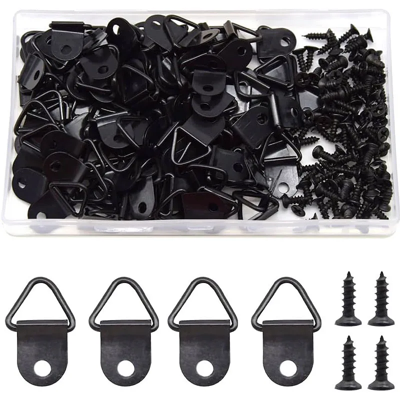 For cross-border triangular D-shaped hook 100pcs set, photo frame hardware accessories, mounted oil painting hook hardware