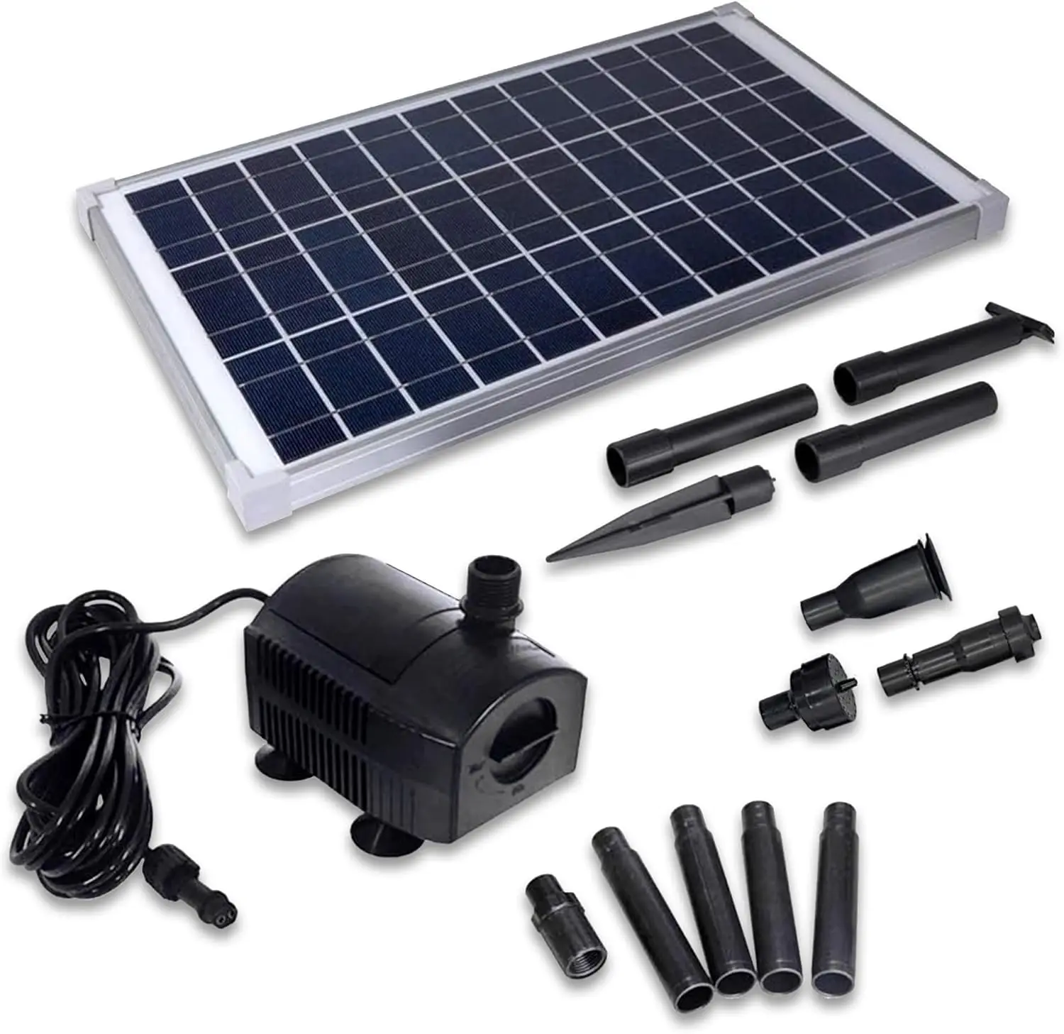 

Solar Water Pump Kit Sun-Powered Submersible Water Fountain Outdoor Feature, 470+ GPH with 40-Watt Solar Panel (18V)