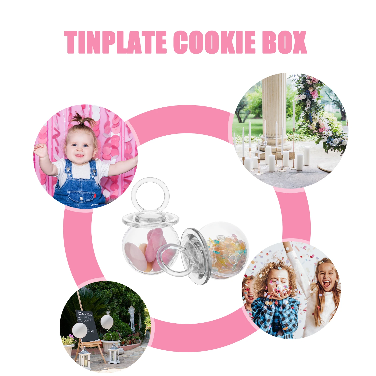 

24 Pcs Pacifier Candy Box Pacifiers Shower Boxes for Boys Clear Containers Bulk