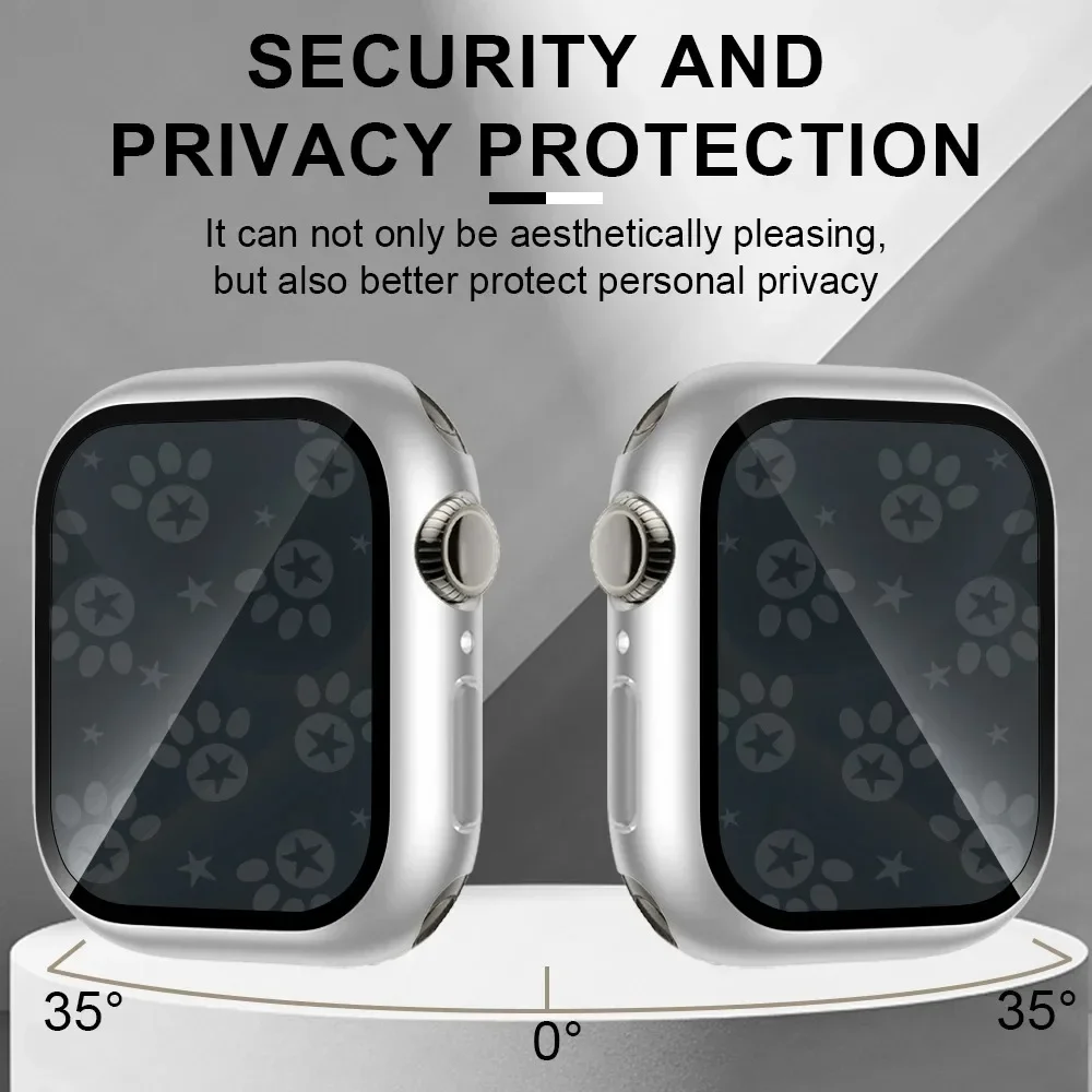Anti Peep Case for Apple Watch Cover 46 42 45 44 41 40MM Hard PC Bumper Privacy Screen Protector for iWatch 11 10 9 8 7 6 5 4 SE