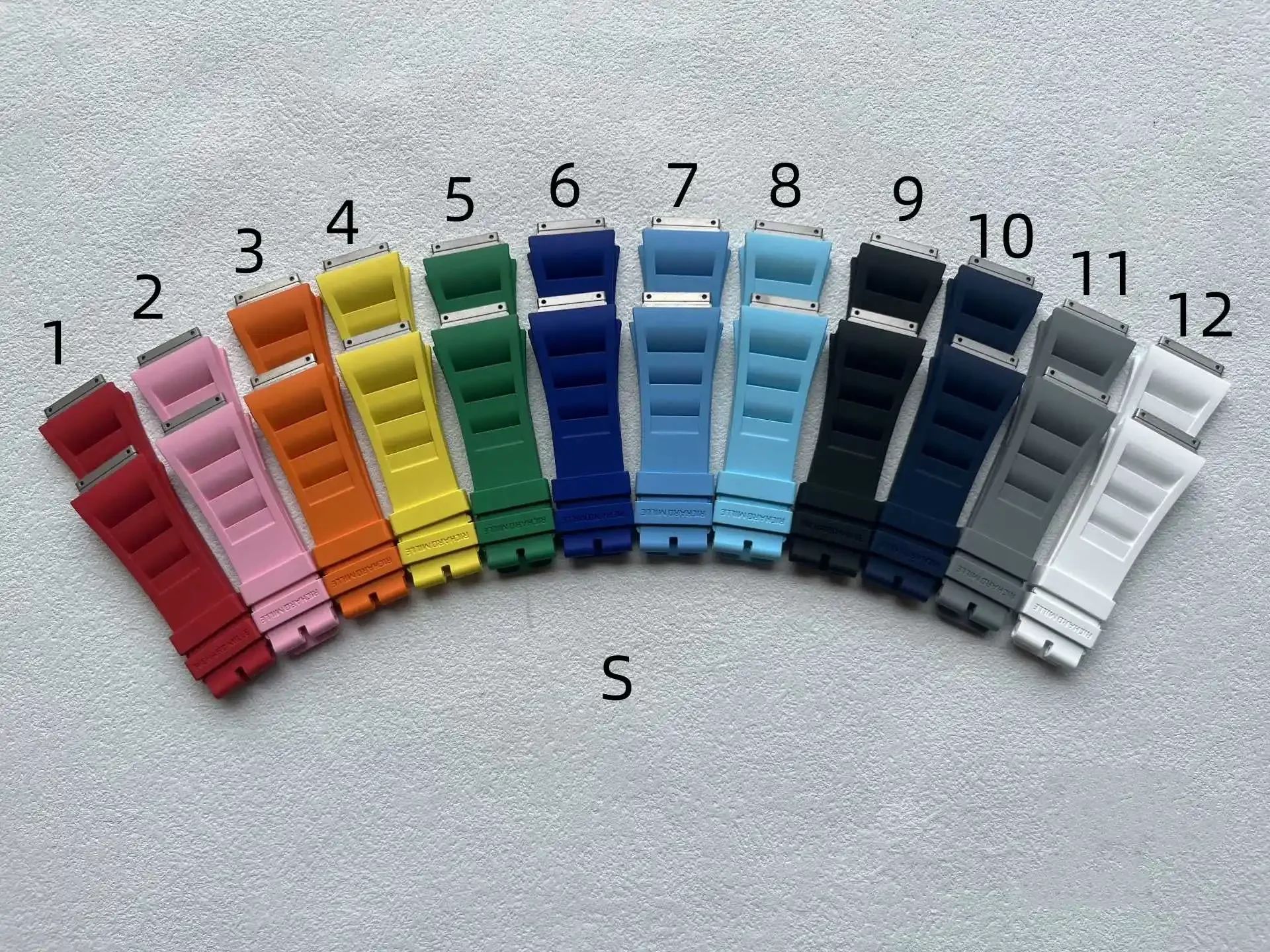S M L FKM Rubber Watchband Bracelet For Richard  RM010 Belt Titanium Steel Interface
