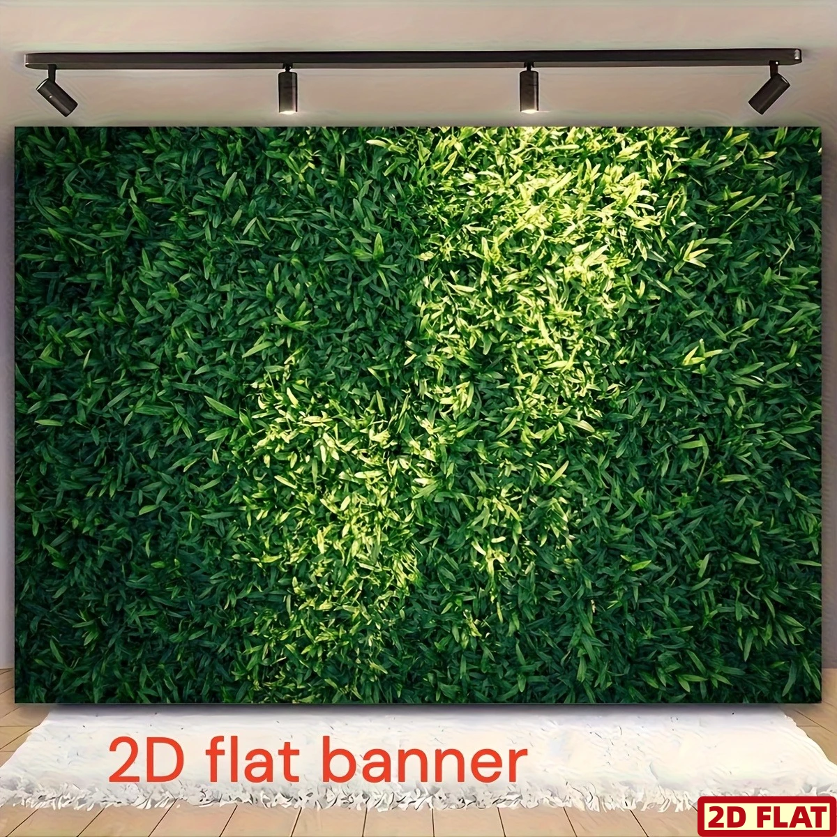 1pc realista grama verde fundo de parede banner de poliéster-painel de relvado artificial/festa ao ar livre, decoração de aniversário