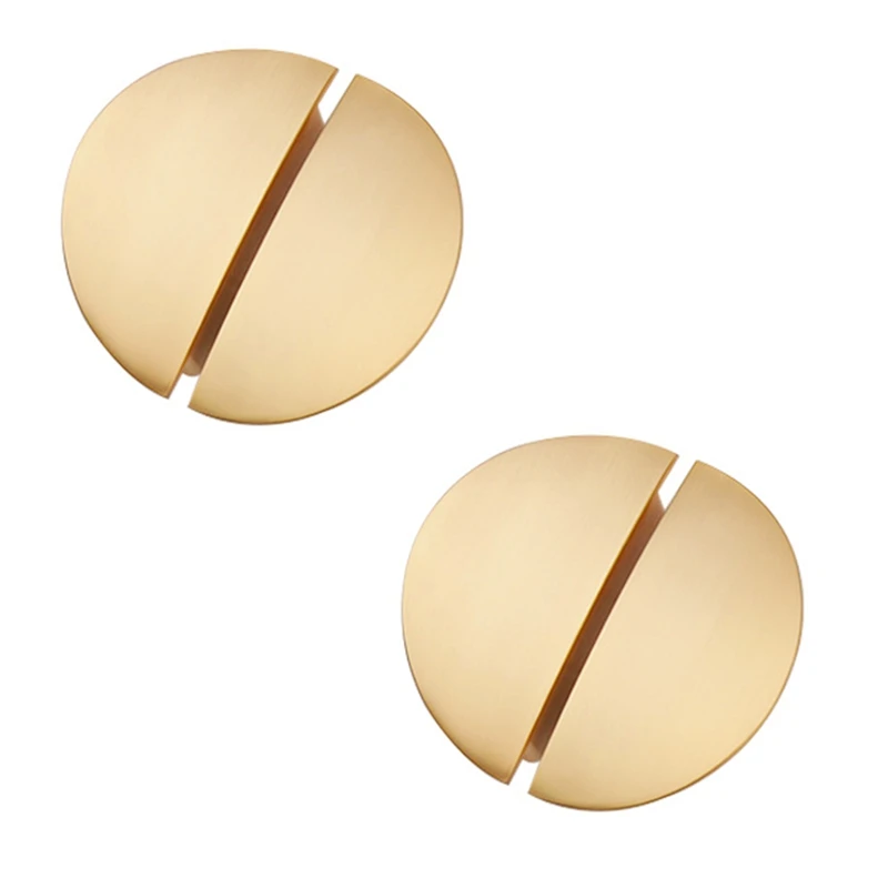 4 PCS Liga de Zinco 64Mm Furo Centro Sólido Meia Lua Armário puxa puxadores de gaveta dourada